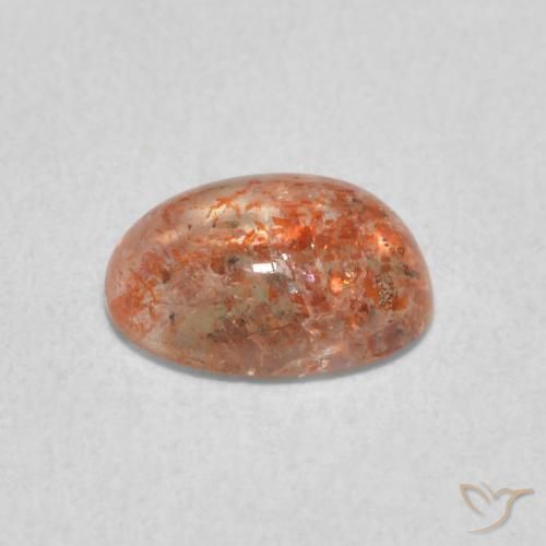 Pedra do Sol gengibre laranja Natural 1.17ct, oval, Translúcido
