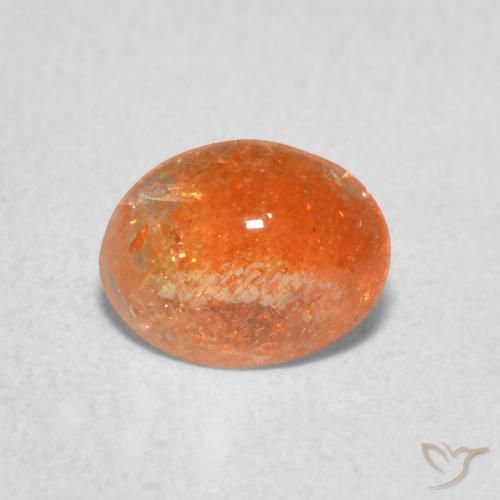 0.77ct Natural Laranja Profundo Pedra do Sol, oval, Translúcido