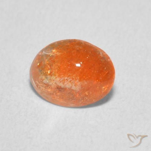 Pedra do Sol Laranja Profundo Natural 0.77ct, oval, Translúcido