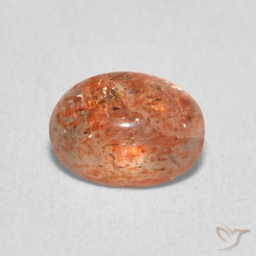 0.97ct Natural laranja avermelhado Pedra do Sol, oval, Translúcido