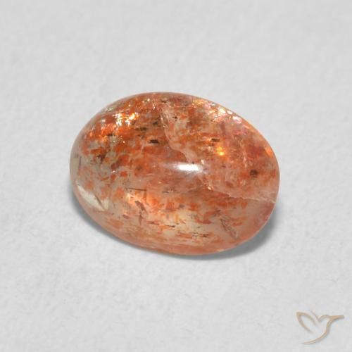 Pedra do Sol laranja avermelhado Natural 0.97ct, oval, Translúcido