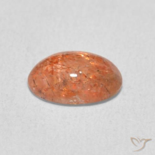 Pedra do Sol laranja avermelhado Natural 0.97ct, oval, Translúcido