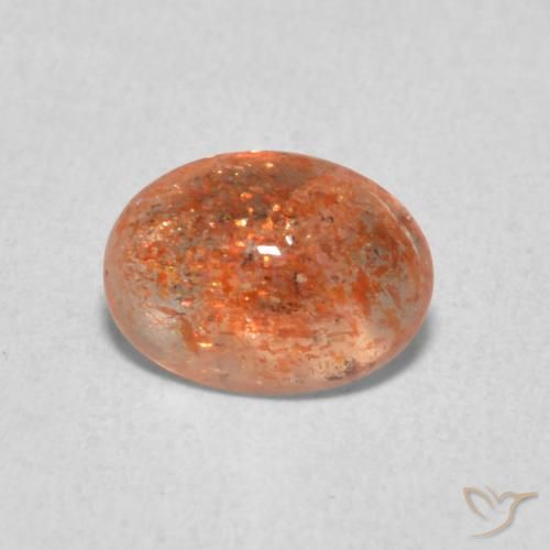 1.05ct Natural laranja avermelhado Pedra do Sol, oval, Translúcido
