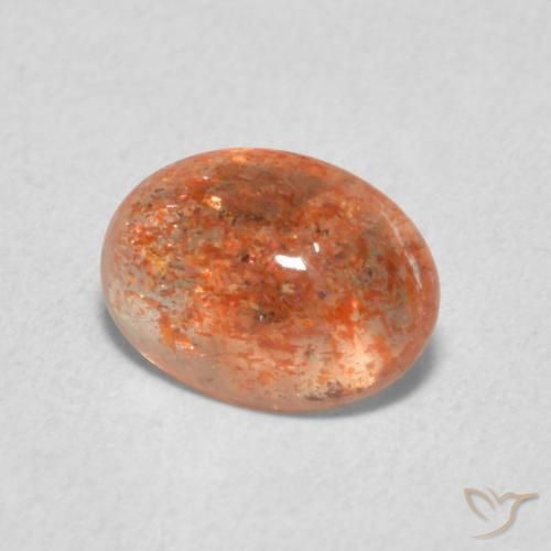 Pedra do Sol laranja avermelhado Natural 1.05ct, oval, Translúcido