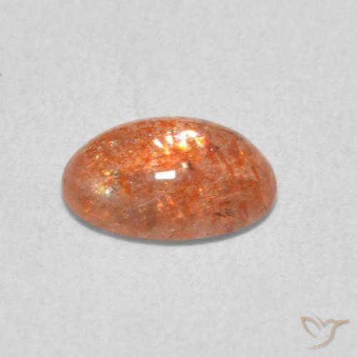 Pedra do Sol laranja avermelhado Natural 1.05ct, oval, Translúcido