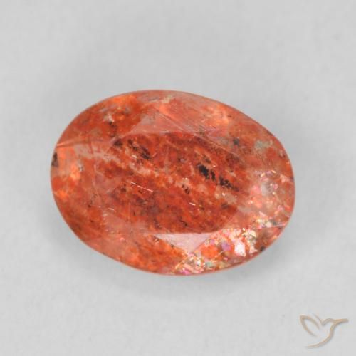 Pedra do Sol âmbar laranja Natural 1.03ct, oval, Translúcido
