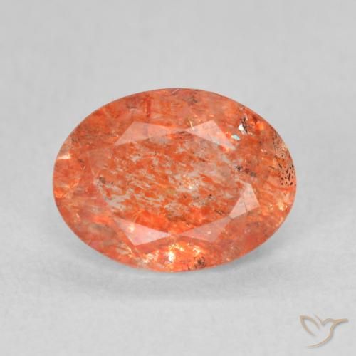 1.05ct Natural Laranja brilhante Pedra do Sol, oval, Translúcido