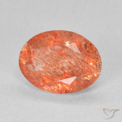 Pedra do Sol Laranja brilhante Natural 1.05ct, oval, Translúcido