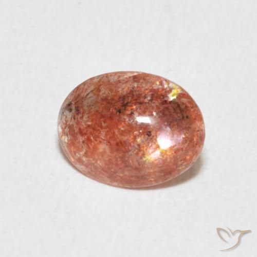 Pedra do Sol Laranja Médio Natural 0.99ct, oval, Translúcido