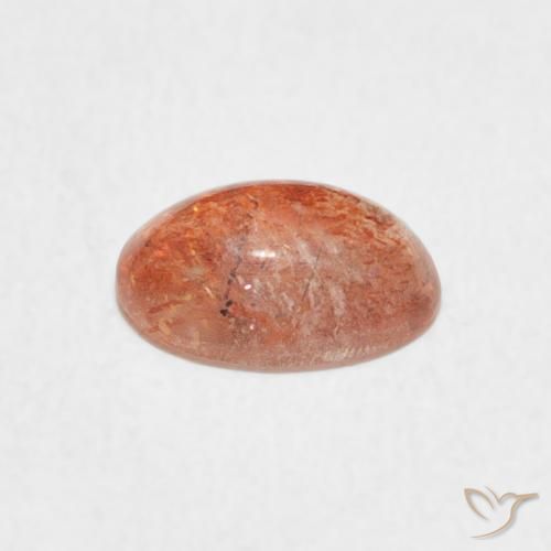 Pedra do Sol Laranja Tigre Claro Natural 1.08ct, oval, Translúcido