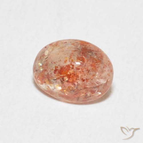 Pedra do Sol pêssego laranja Natural 0.97ct, oval, Translúcido