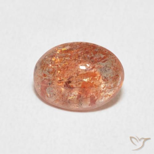 1.08ct Natural laranja avermelhado Pedra do Sol, oval, Translúcido