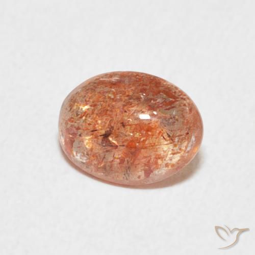 Pedra do Sol laranja avermelhado Natural 1.08ct, oval, Translúcido