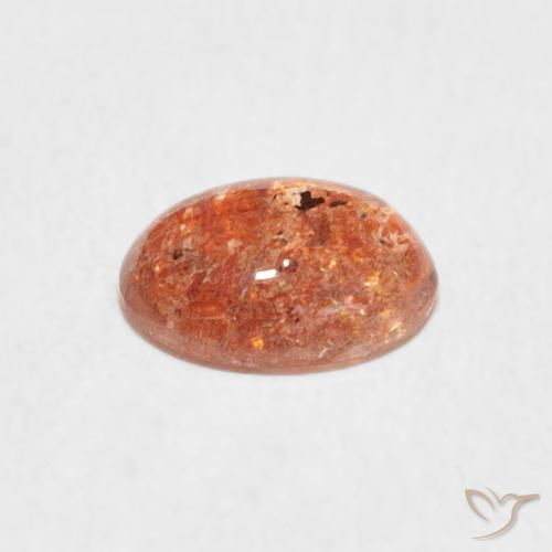 Pedra do Sol laranja avermelhado Natural 1.08ct, oval, Translúcido