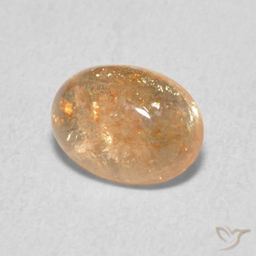 Pedra do Sol Laranja Pêssego Claro Natural 1.33ct, oval, Translúcido