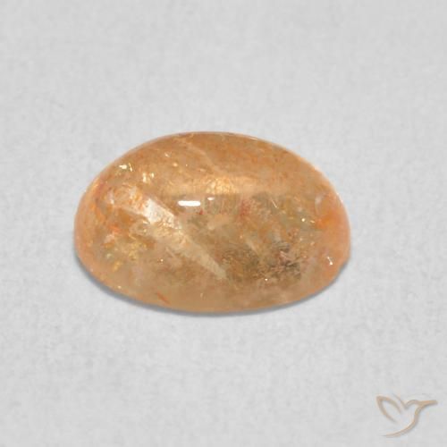 Pedra do Sol Laranja Pêssego Claro Natural 1.33ct, oval, Translúcido