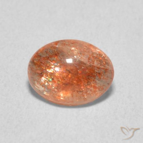 1.05ct Natural laranja avermelhado Pedra do Sol, oval, Translúcido