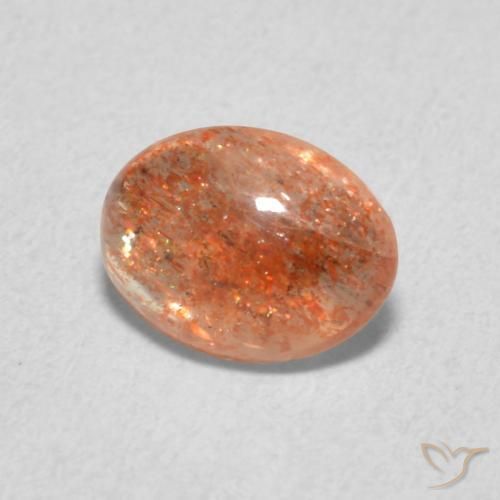 Pedra do Sol laranja avermelhado Natural 1.05ct, oval, Translúcido