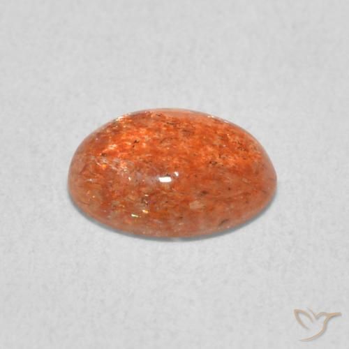 Pedra do Sol laranja avermelhado Natural 1.05ct, oval, Translúcido