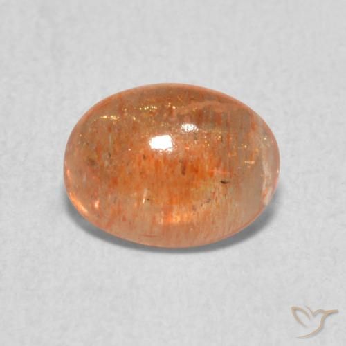 1.26ct Natural Medium Light-Orange Pedra do Sol, oval, Translúcido, Photo A
