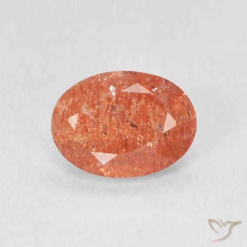 1.15ct Natural laranja avermelhado Pedra do Sol, oval, Translúcido