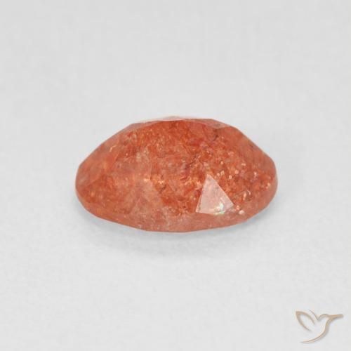 Pedra do Sol laranja avermelhado Natural 1.15ct, oval, Translúcido