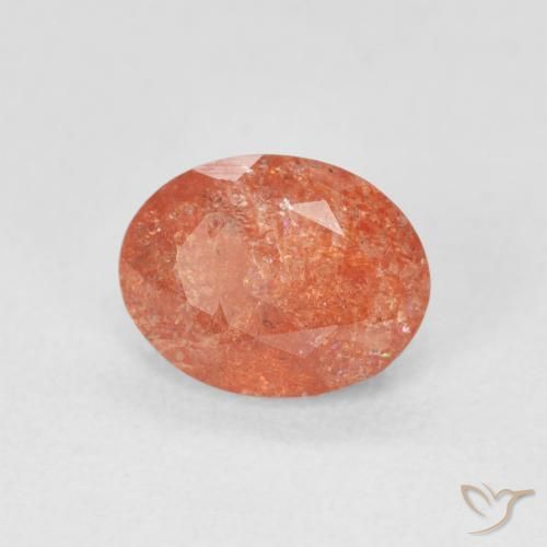 Pedra do Sol Toranja Laranja Natural 1.22ct, oval, Translúcido