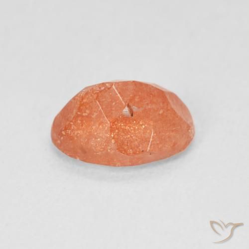 Pedra do Sol laranja avermelhado Natural 1.23ct, oval, Translúcido
