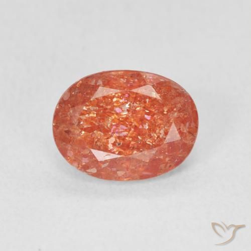 1.12ct Natural Toranja Laranja Pedra do Sol, oval, Translúcido