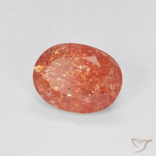 Pedra do Sol Toranja Laranja Natural 1.12ct, oval, Translúcido