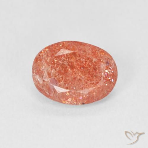1.05ct Natural laranja avermelhado Pedra do Sol, oval, Translúcido