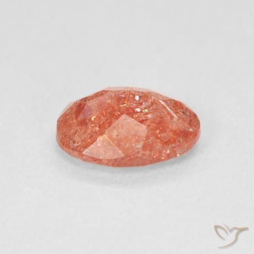 Pedra do Sol laranja avermelhado Natural 1.05ct, oval, Translúcido