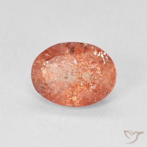 Pedra do Sol Toranja Laranja Natural 1.20ct, oval, Translúcido