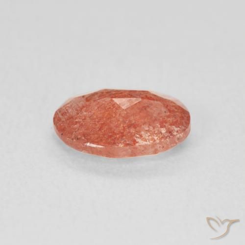 Pedra do Sol laranja avermelhado Natural 0.91ct, oval, Translúcido