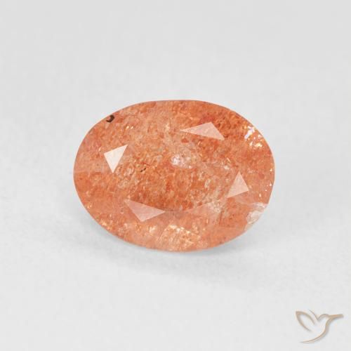 1.20ct Natural laranja avermelhado Pedra do Sol, oval, Translúcido