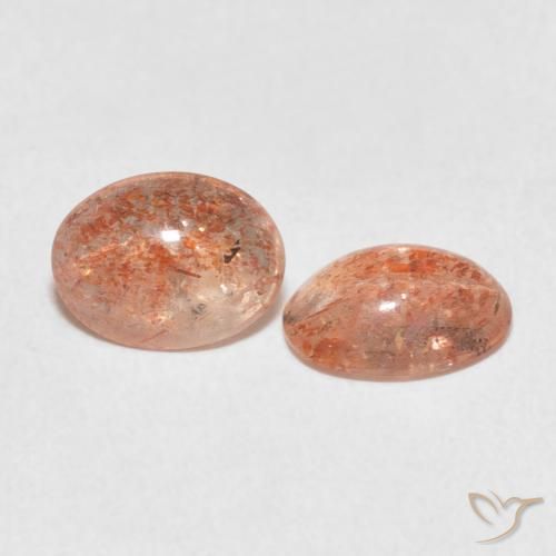 Pedras preciosas de Pedra do Sol laranja avermelhado natural de 1.91 ct, oval, Translúcido