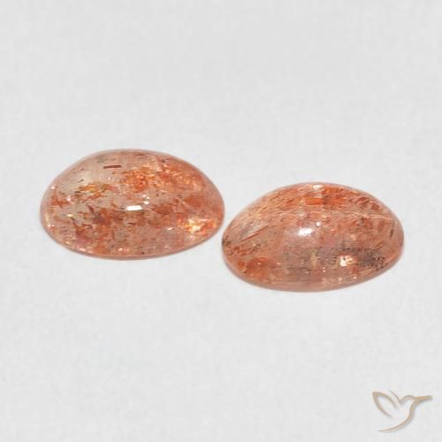 Pedras preciosas de Pedra do Sol laranja avermelhado natural de 1.91 ct, oval, Translúcido