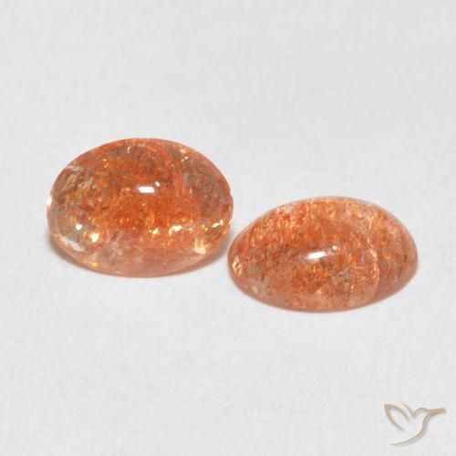 Pedras preciosas de Pedra do Sol Toranja Laranja natural de 1.69 ct, oval, Translúcido