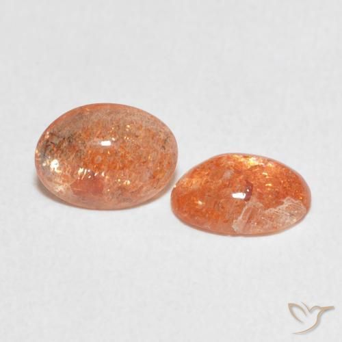 Pedras preciosas de Pedra do Sol laranja avermelhado natural de 1.84 ct, oval, Translúcido
