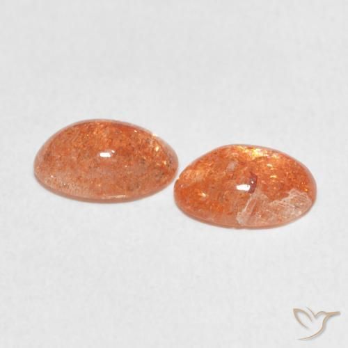 Pedras preciosas de Pedra do Sol laranja avermelhado natural de 1.84 ct, oval, Translúcido