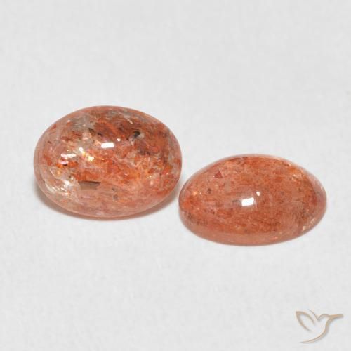 Pedras preciosas de Pedra do Sol laranja avermelhado natural de 2.18 ct, oval, Translúcido