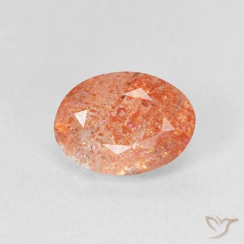 1.20ct Natural Medium Light-Orange Pedra do Sol, oval, Translúcido