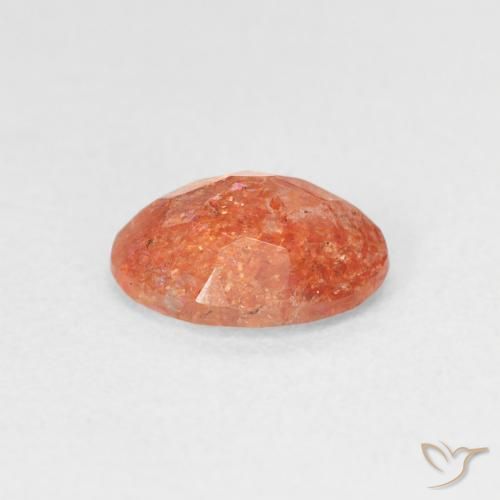 Pedra do Sol laranja avermelhado Natural 0.98ct, oval, Translúcido
