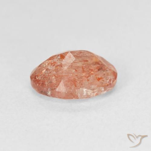 Pedra do Sol laranja avermelhado Natural 1.23ct, oval, Translúcido