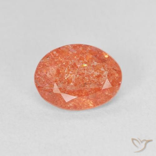 1.04ct Natural Laranja brilhante Pedra do Sol, oval, Translúcido