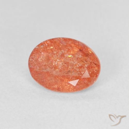 Pedra do Sol Laranja brilhante Natural 1.04ct, oval, Translúcido