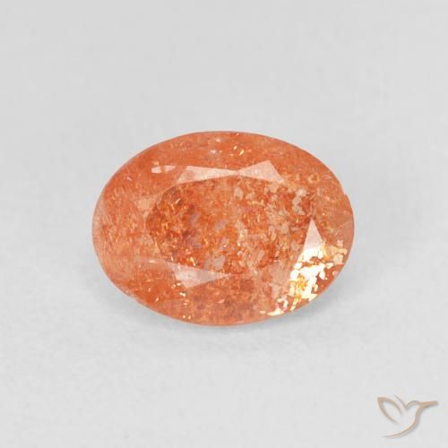 1.09ct Natural Laranja brilhante Pedra do Sol, oval, Translúcido