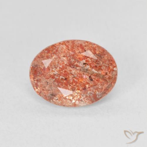 1.31ct Natural laranja avermelhado Pedra do Sol, oval, Translúcido