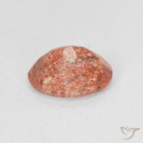 Pedra do Sol laranja avermelhado Natural 1.31ct, oval, Translúcido