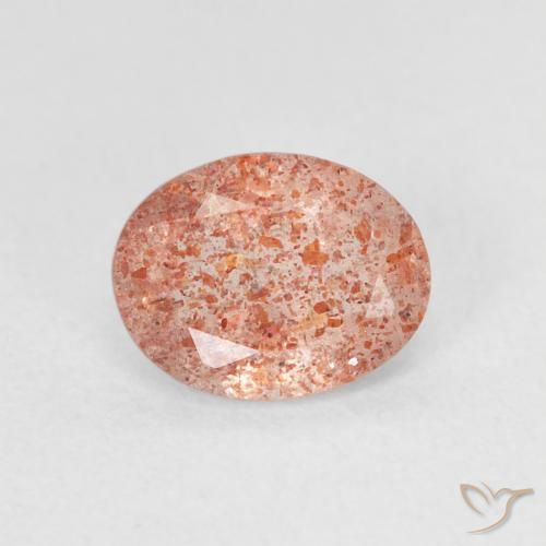 1.13ct Natural laranja avermelhado Pedra do Sol, oval, Translúcido